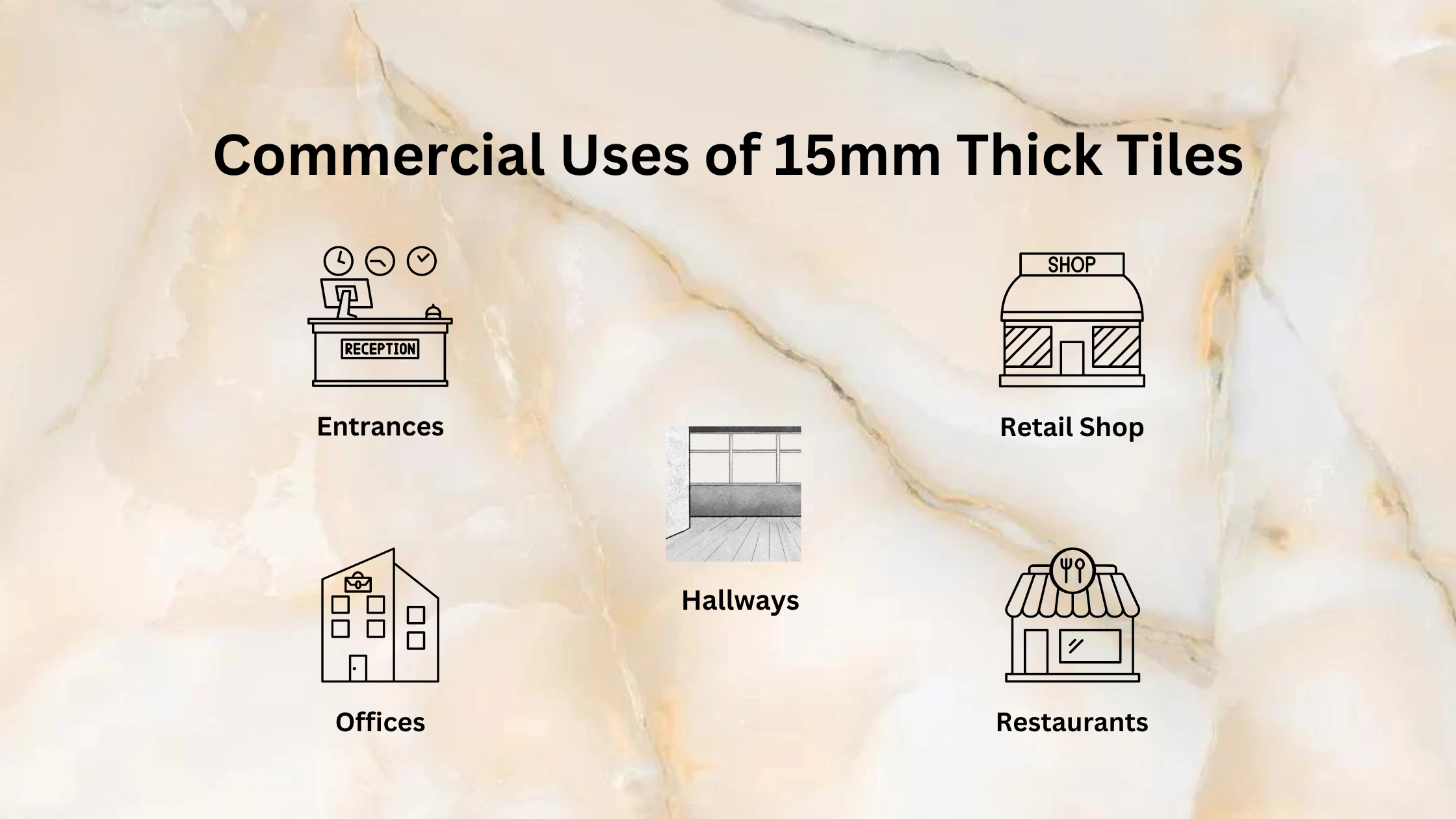 commercial uses of 15 mm thick tiles